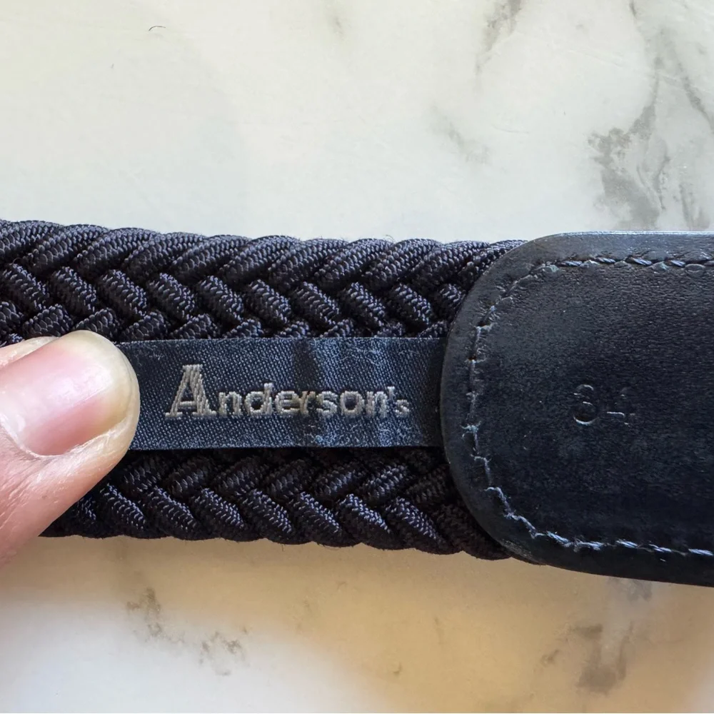 Men's Black Woven Stretch Belt - Unbranded